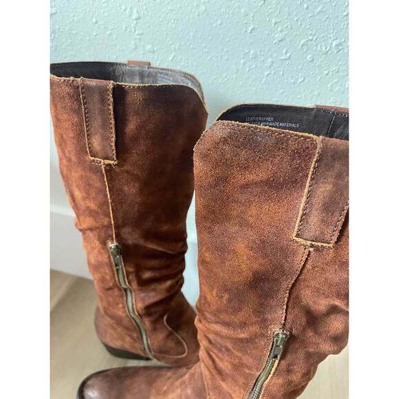 Born Boots Women's 7.5 M Rust Brown Suede Leather Knee High Tall Slouch Riding - Picture 7 of 10